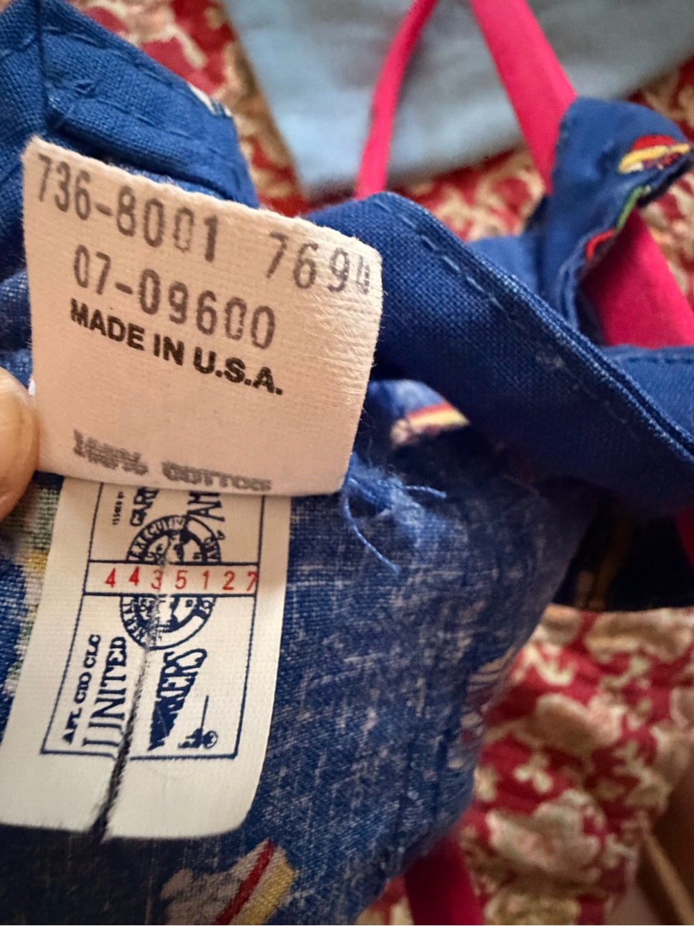 Vintage OshKosh B'gosh Blue Sailboat Print Infant Shortalls - Picture 5 of 6
